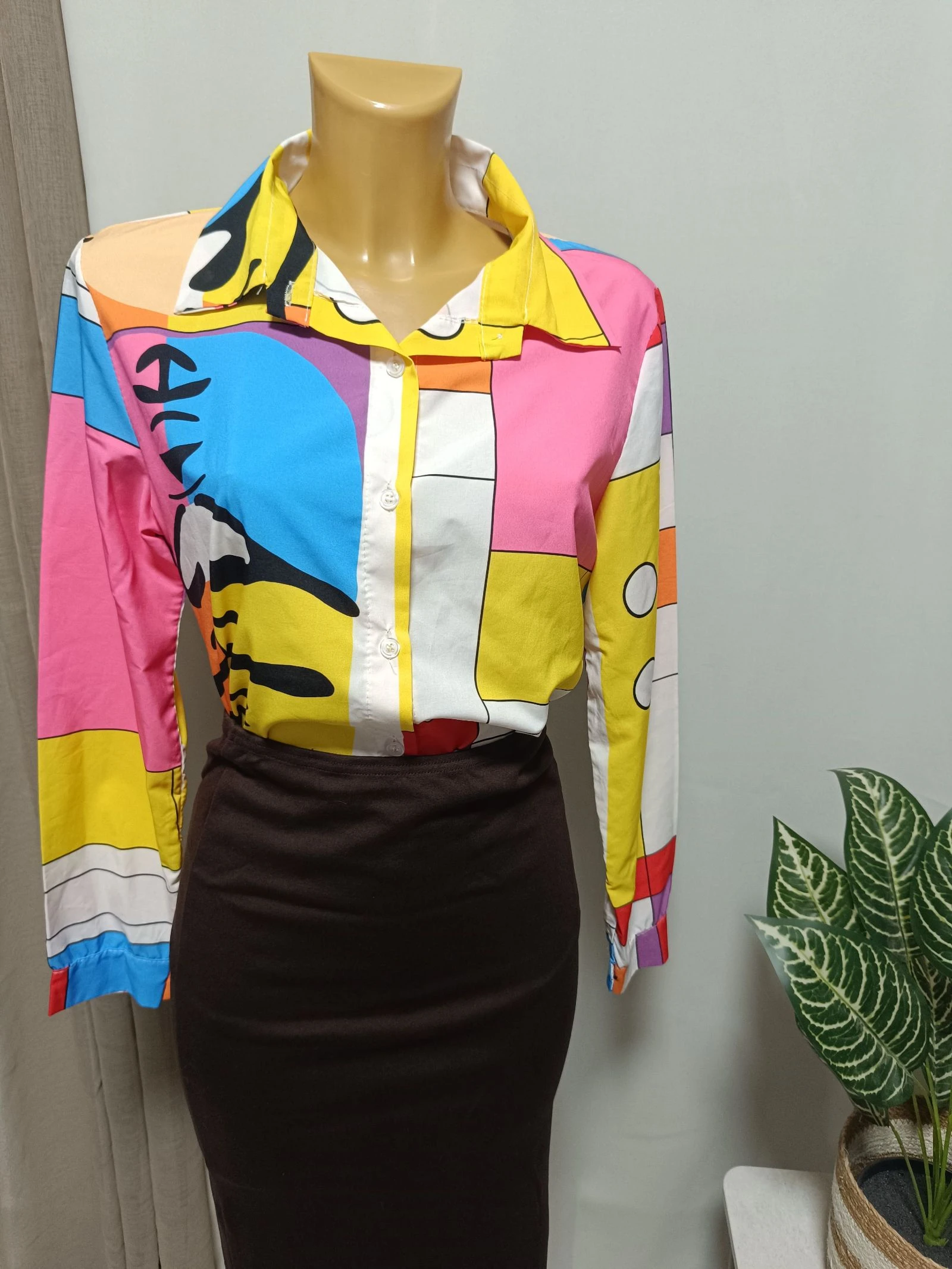 Camisa multicolor feminina estampada – photo 6